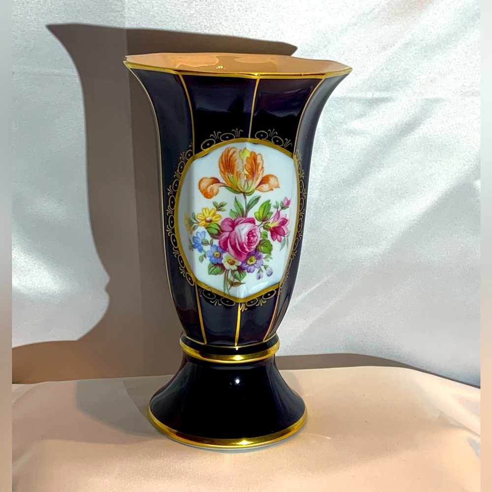 Vintage Echt Kobalt Graf Von Henneberg Porzellan Vase